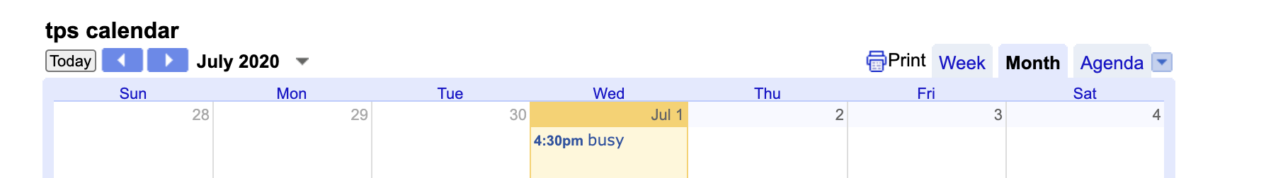change calendar view