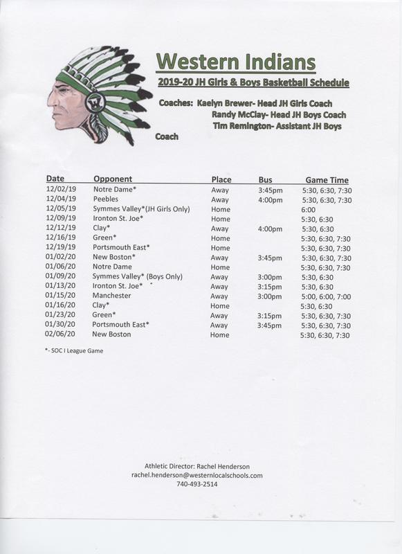 2019-20 Schedule
