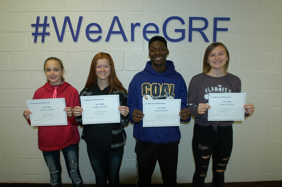 LEFT TO RIGHT: BRYLEIGH COLLOM (FR.), SYDNEY KEY (SOPH.), TRAYVION BROWN (JR.), MILEE DEVORE (SR.)