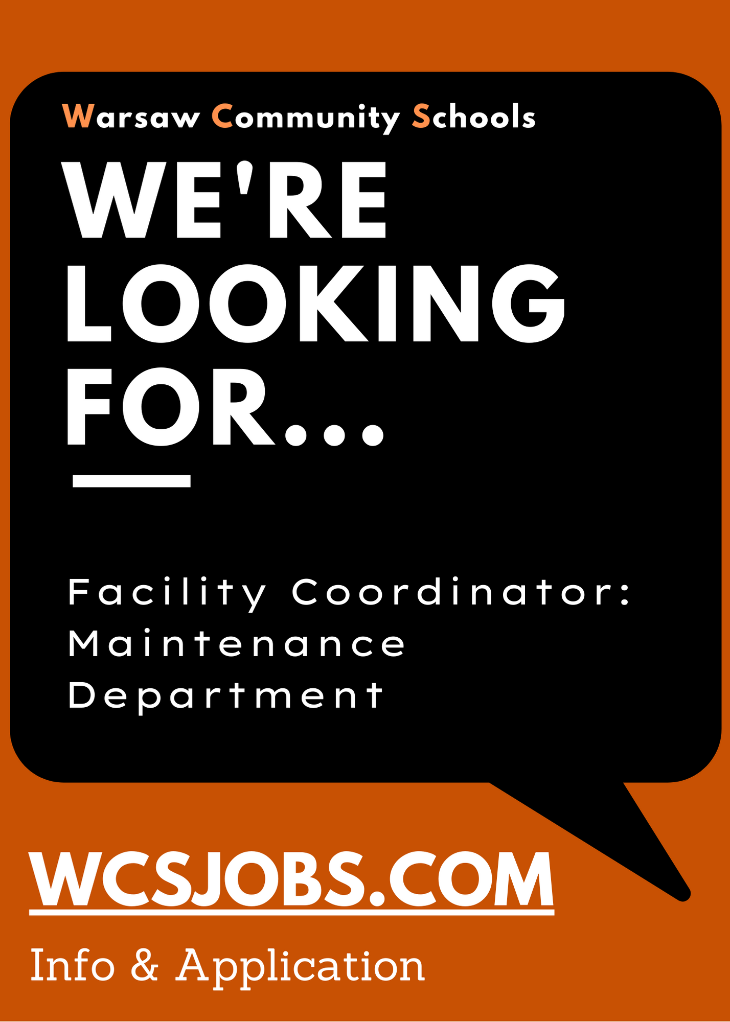 We're Looking For...