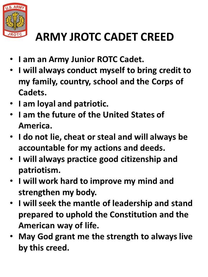 Army JROTC Cadet Creed
