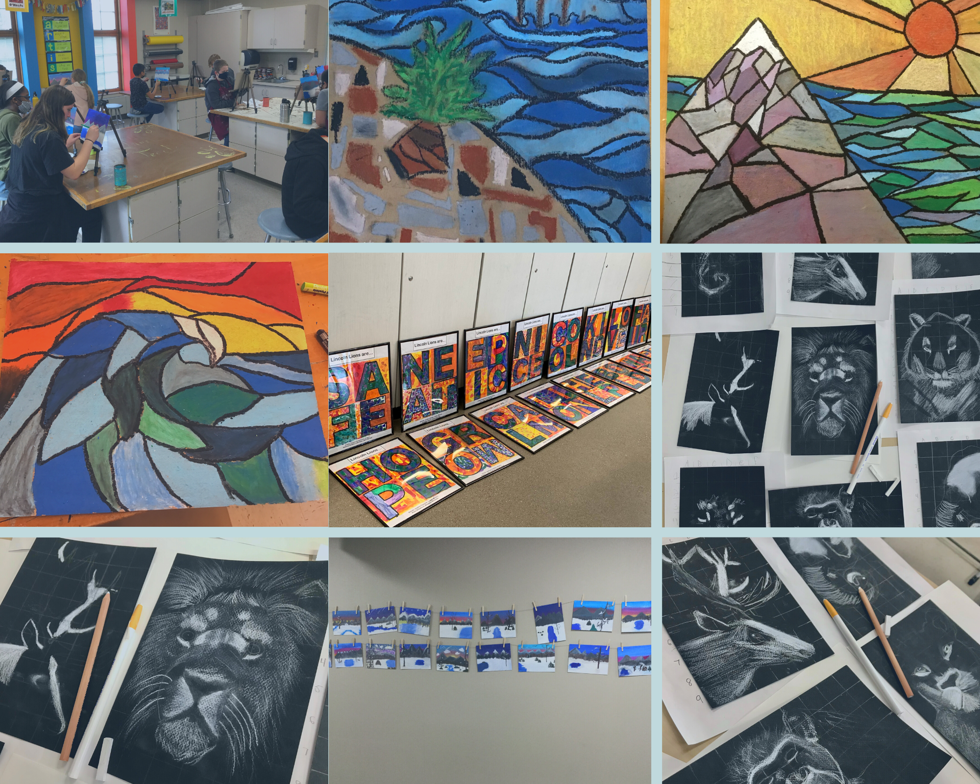 Photo collage of art projects