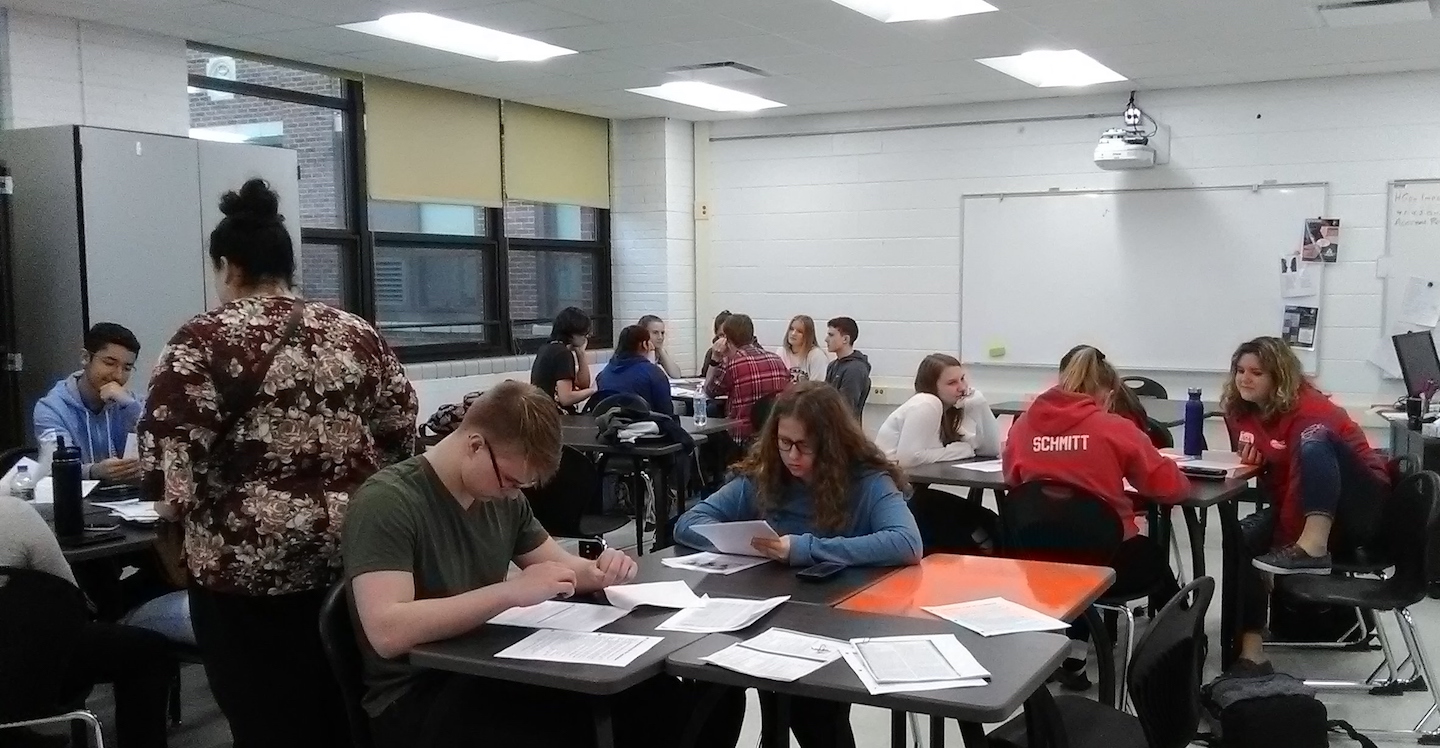 students in class