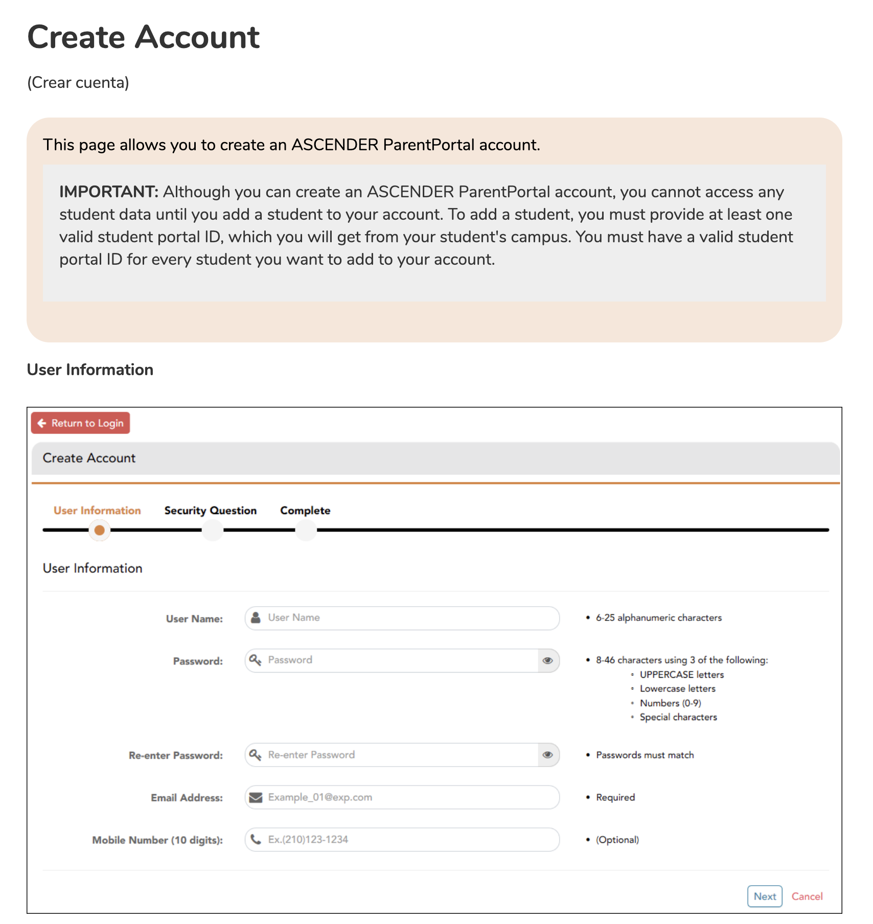Create an account