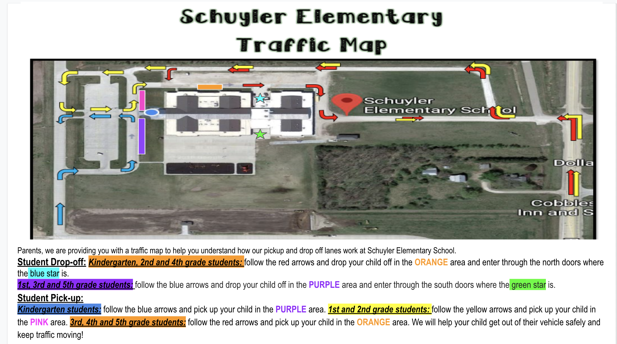 SES Traffic Maps Schuyler Elementary School