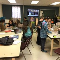Member preparing for the state Jr. Beta convention
