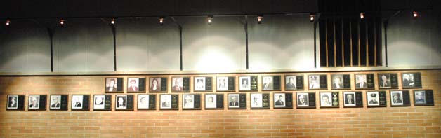 Photo of the DISTINGUISHED ALUMNI AWARD wall.