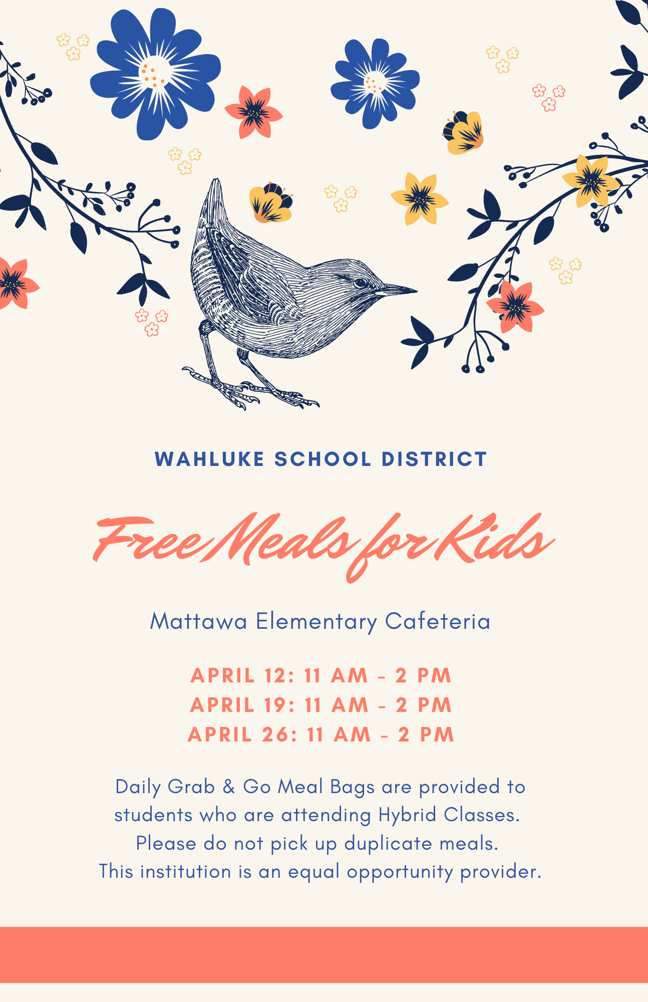 meal distribution schedules
