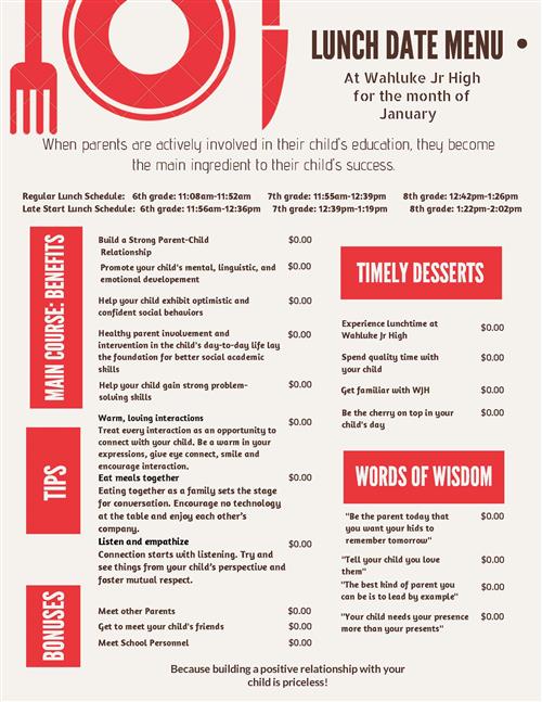 Lunch Date Menu English