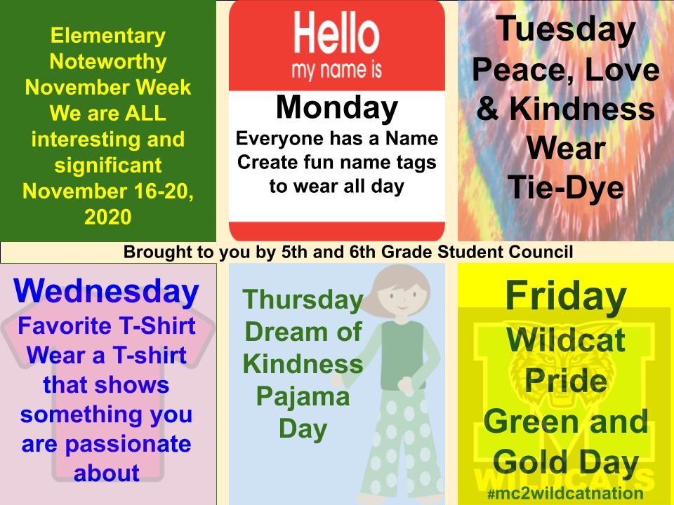 November Dress Up Days