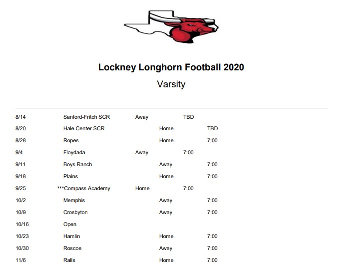 Longhorn Football Lockney ISD