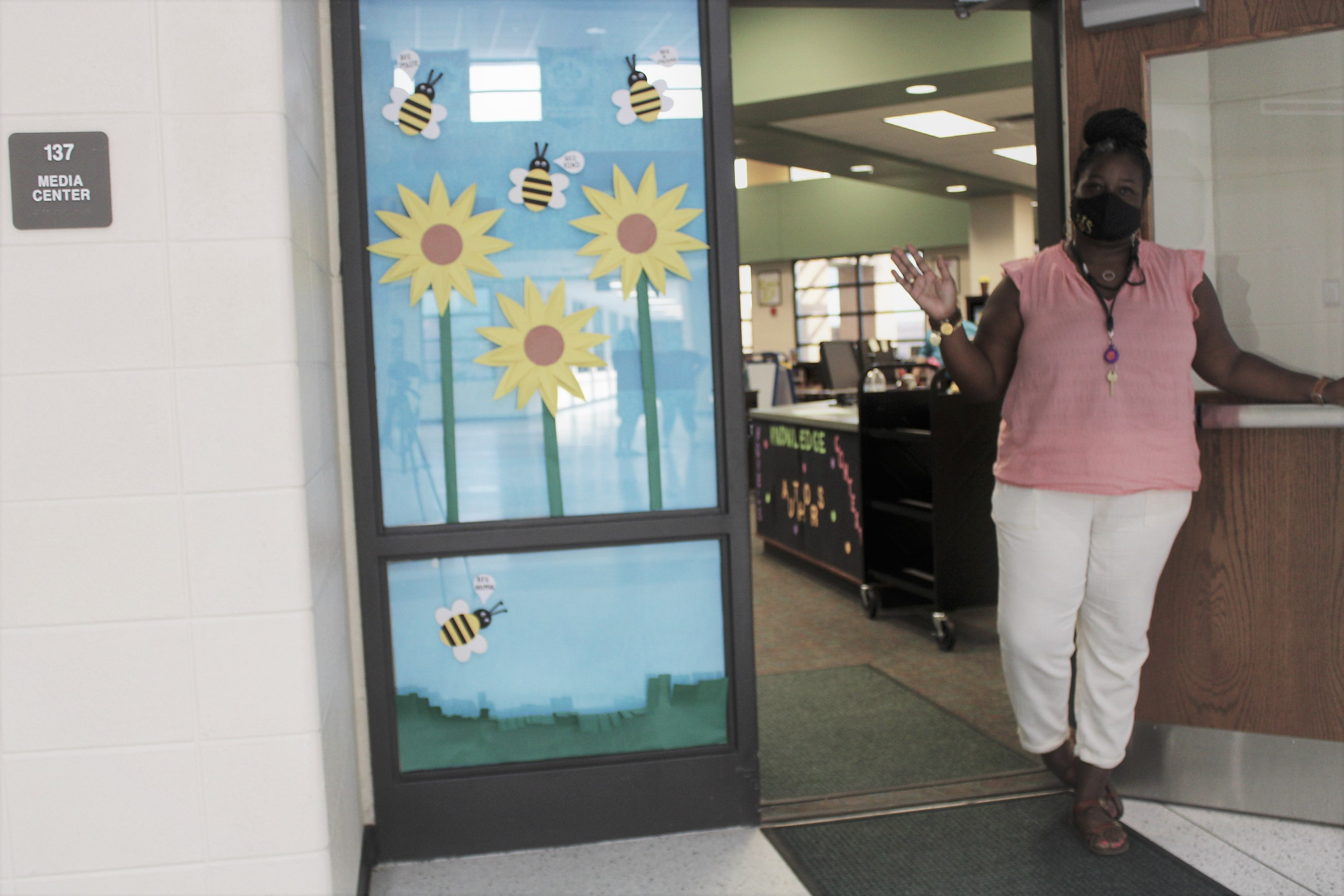 Students in the library
