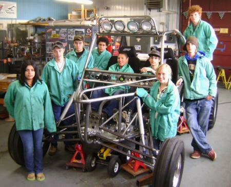 Lupita, Cody, Curtis, Evan, Freddy, Casey, Ty, Chris, Bobbie Chassis is almost rolling own suspension