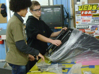 DustyG and Evan installing the other sliders Bobbie and Lupita taught them how