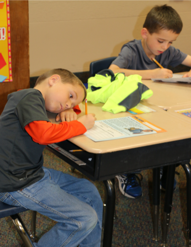 kids doing school work