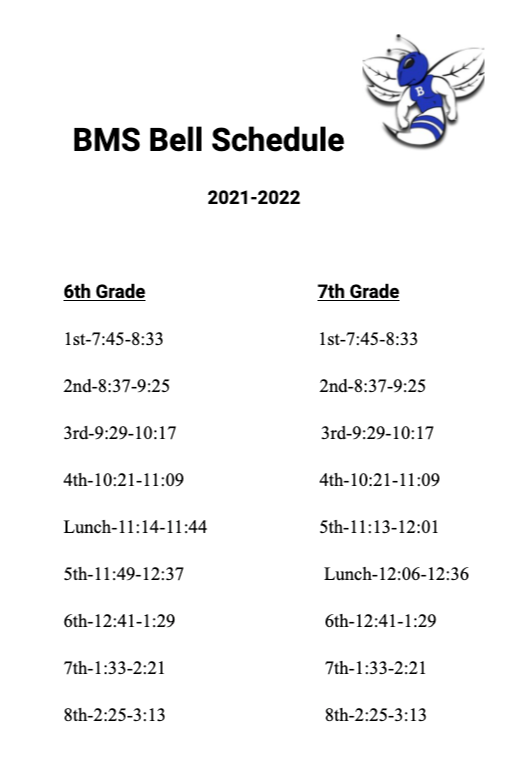 BMS Bell Schedule Bryant Public Schools