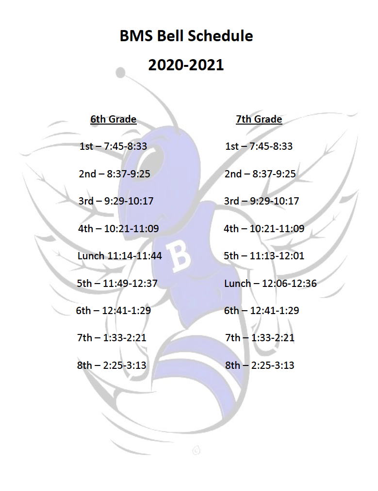 BMS Bell Schedule Bryant Public Schools