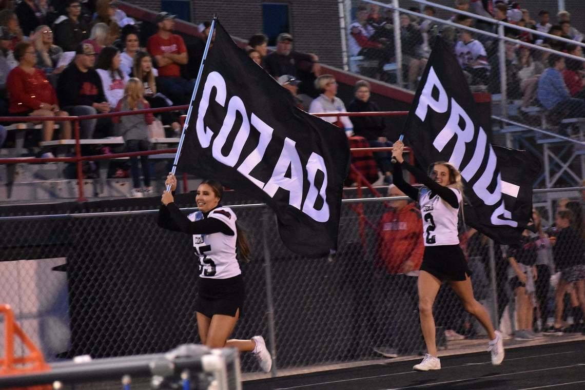 Flag team at football game