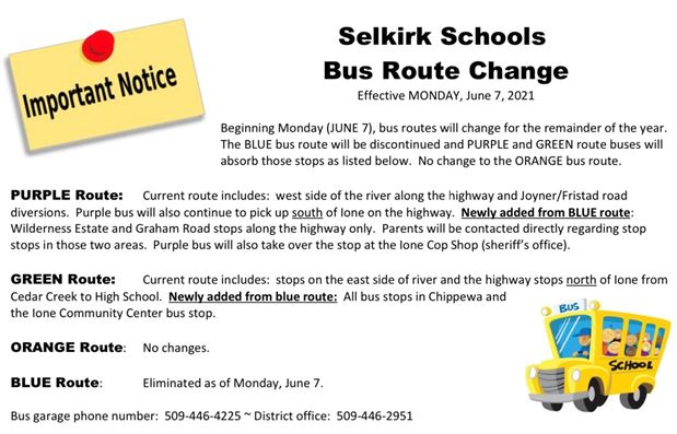 Bus route changes