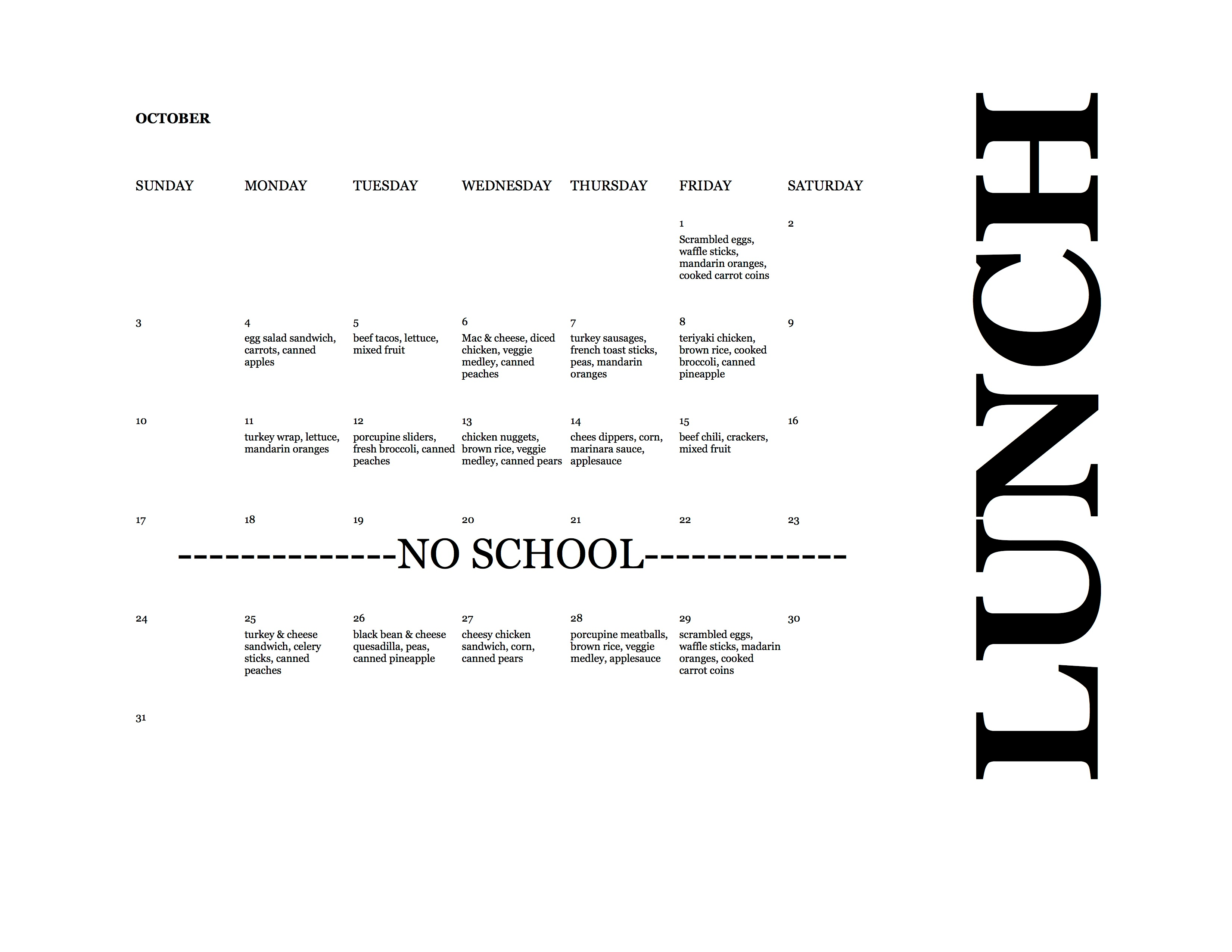 Lunch Menu