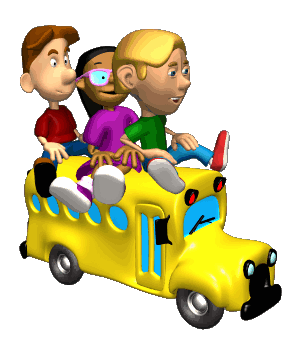 Kids riding on a bus