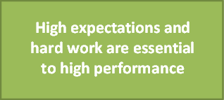 High expectations and hard work are essential to high performance