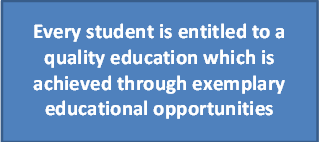 Every student is entitled to a quality education which is achieved through exemplary educational opportunities