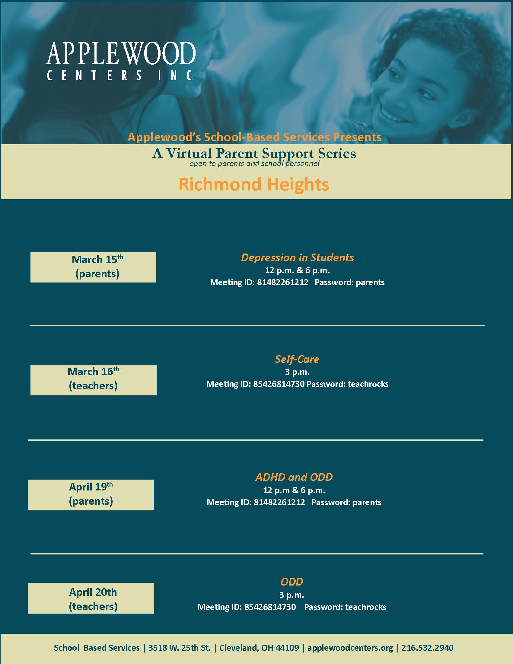Virtual Parent and Teachers Support Series Image