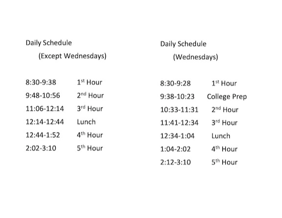 2020-2021 Daily Schedule