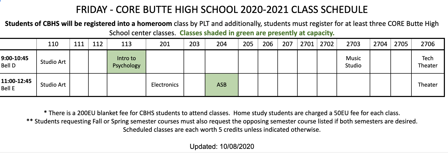 class-schedule-core-butte-high-school