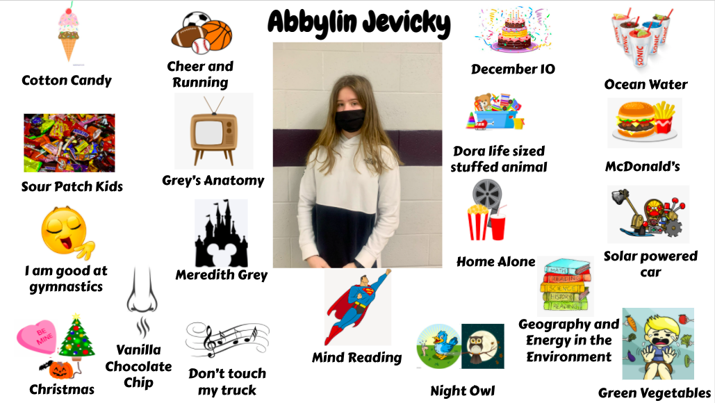 Jr. High student Abbylin Jevicky