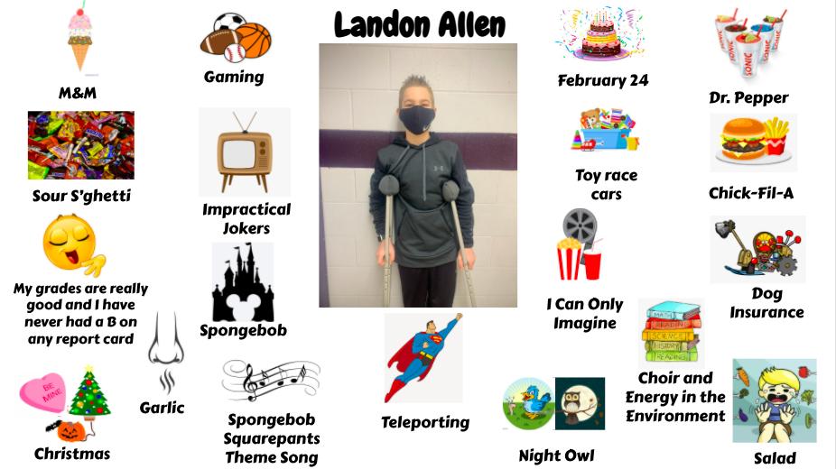 Jr. High Student Landon Allen