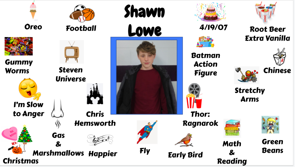 Jr. High Student Sean Lowe