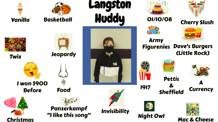 Jr. High Student Langston Huddy