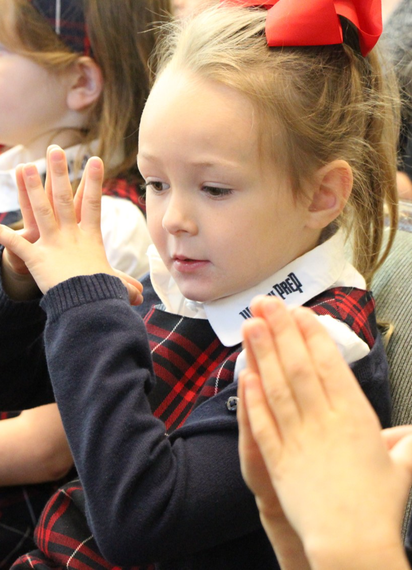 Girl student praying