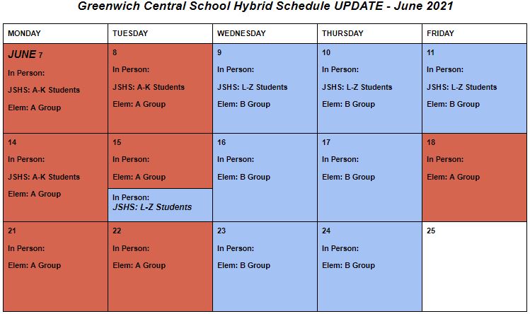 Hybrid Schedule graphic