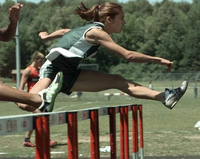 Krystal George 100 hurdle event while in high school.
