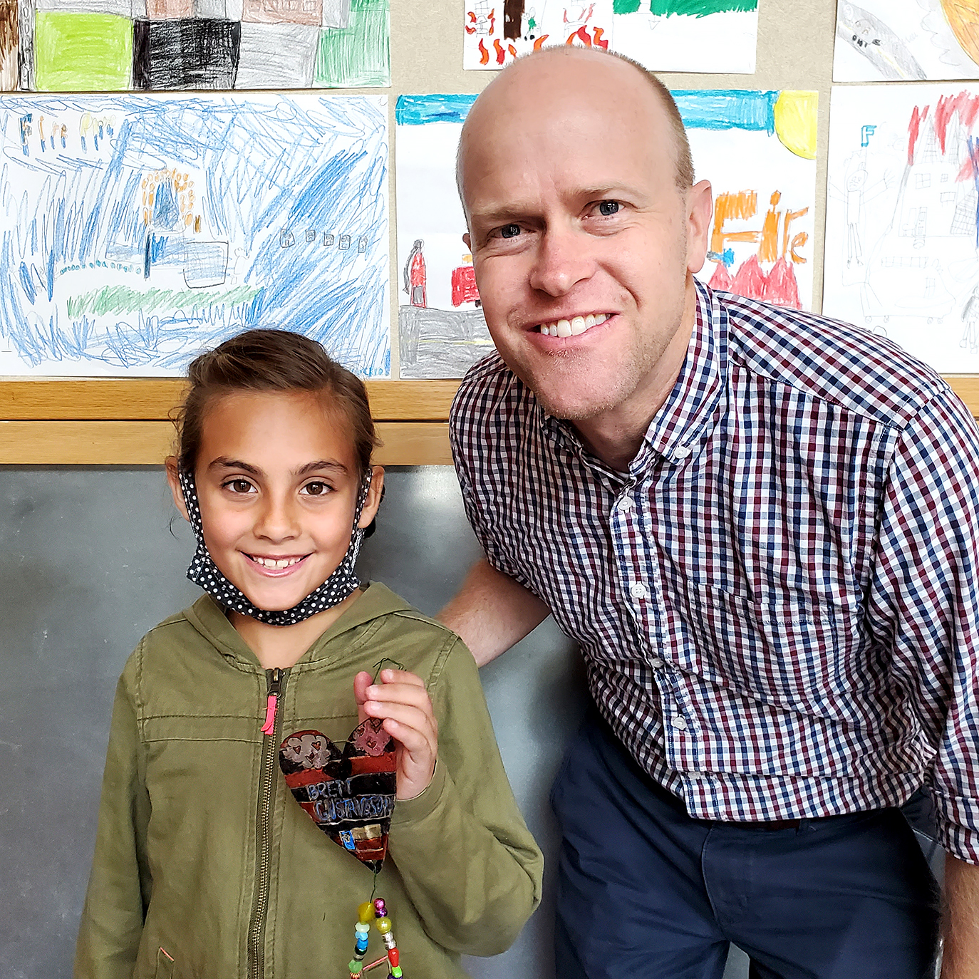 Brett Gustaveson with student