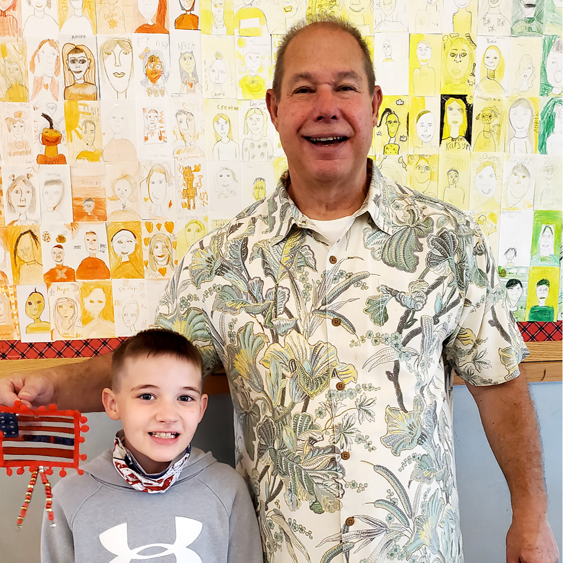 George James with student