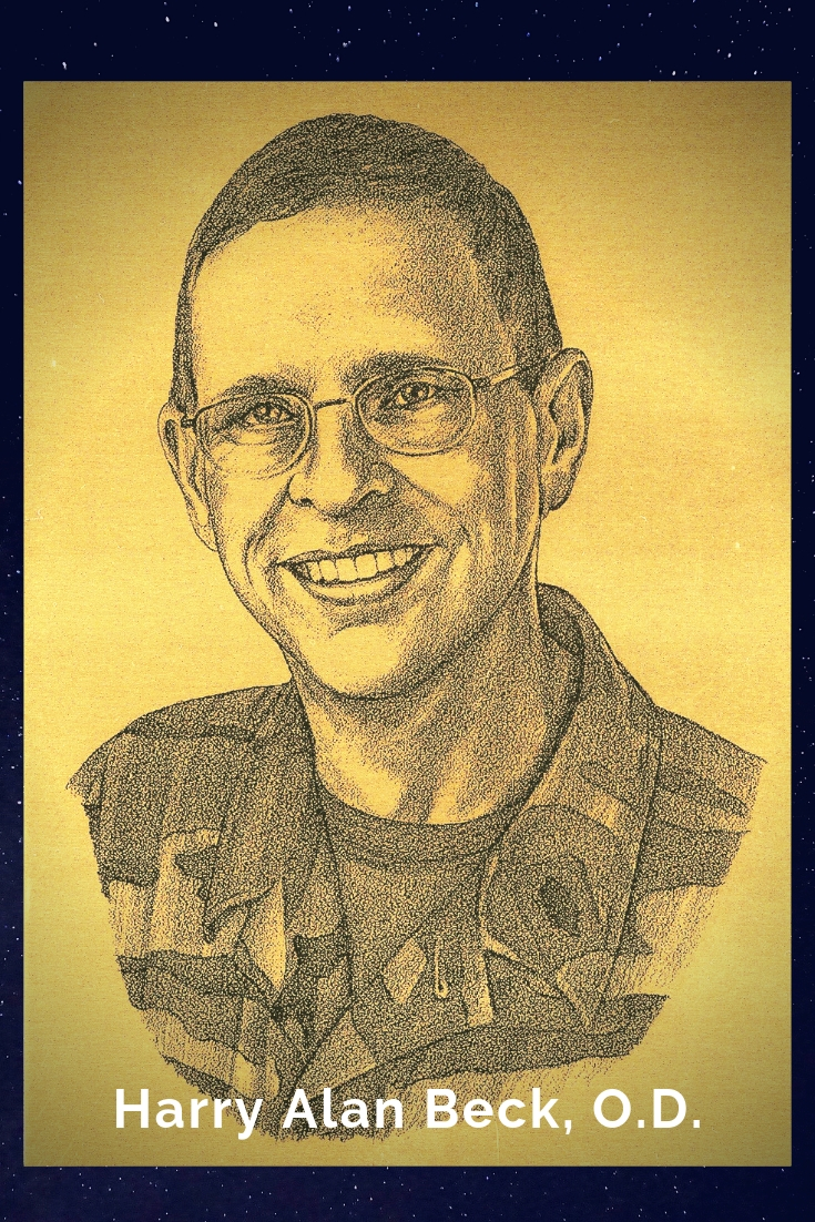 Drawing Portrait Recreation of Harry Alan Beck, O.D.