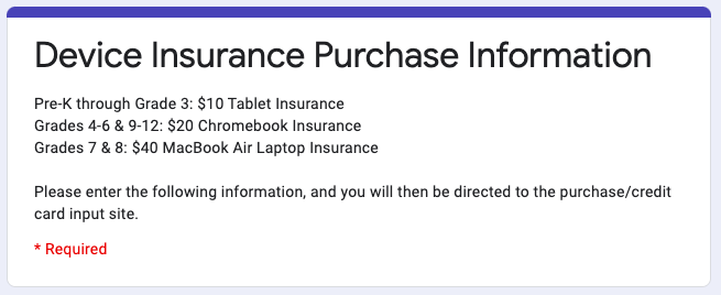 Device Insurance Purchase Information