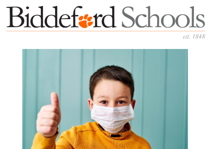 Biddeford Schools kid with mask