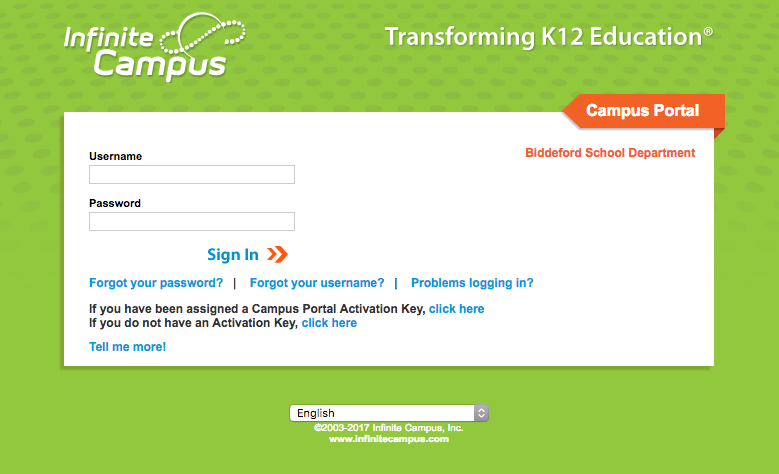 Infinite Campus Homepage