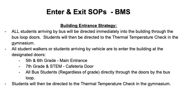 ENTER/EXIT SOP