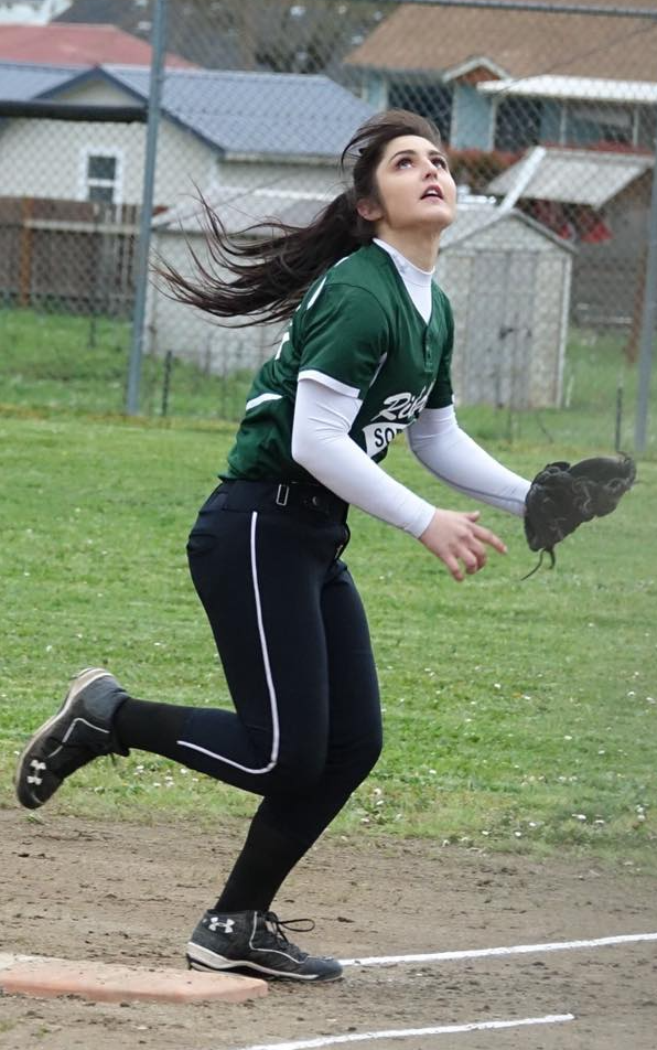Softball player on field
