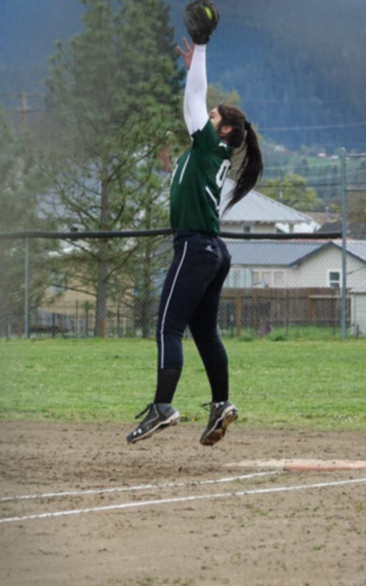 Softball player making a catch