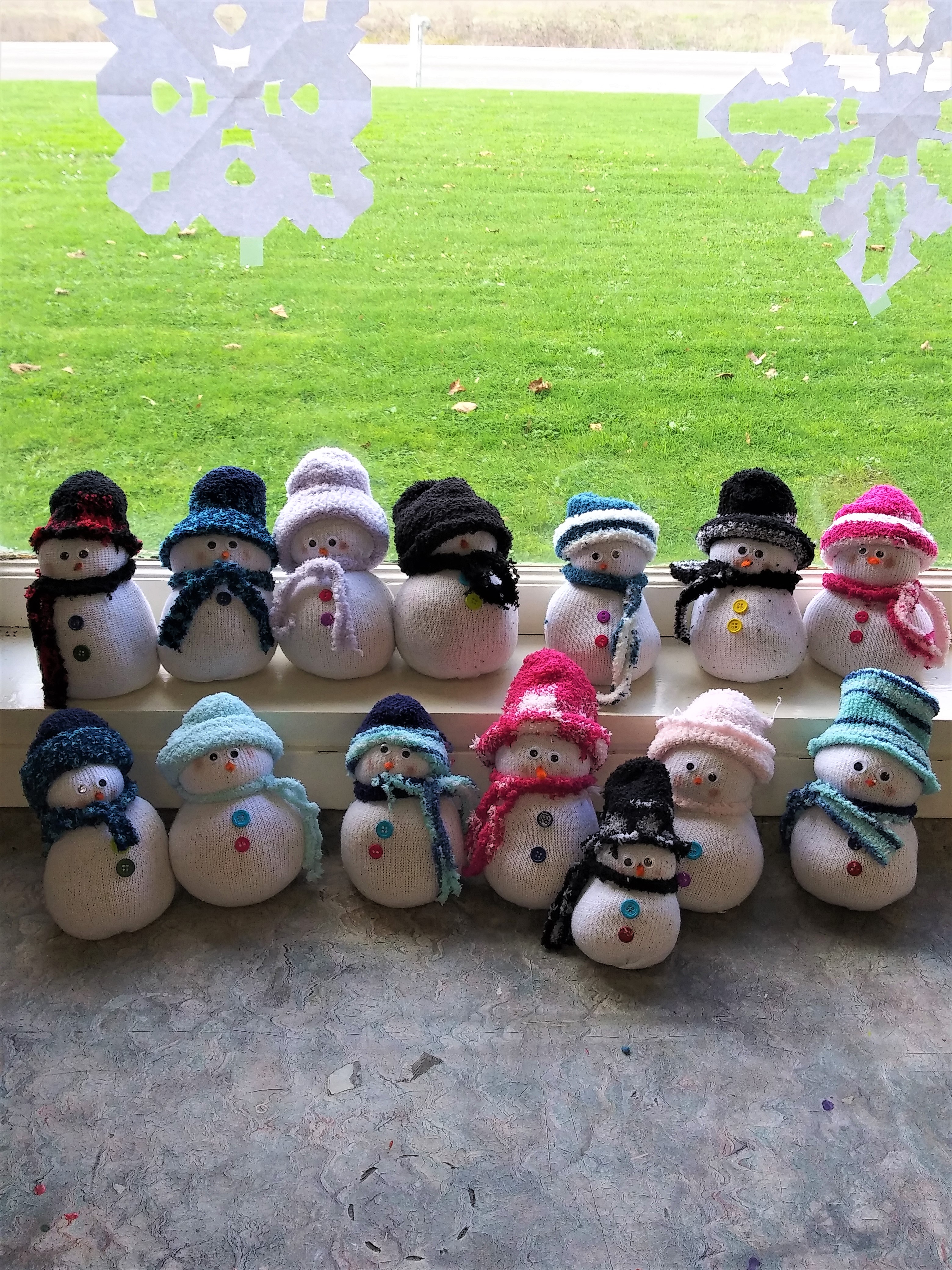 Snowmen made Ms. Wood's class.