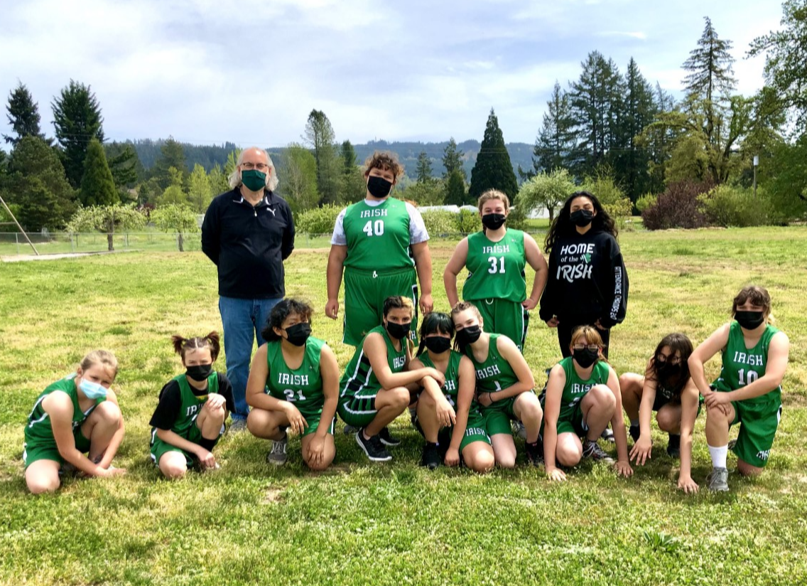 Riddle Junior High School girls basketball team photo.