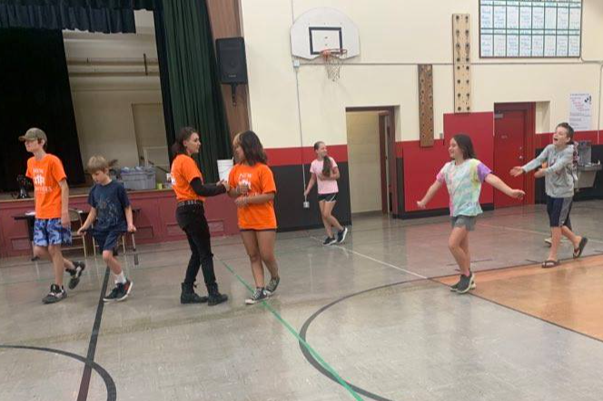 New Ventures Campers have fun in the gym!