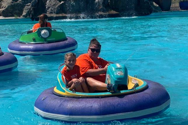 New Venture Campers have fun with the Bumper Boats!